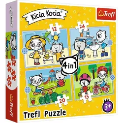 купить Головоломка Trefl R2E / 6 (34372) Puzzle 4 в 1 Kicia Kocia в Кишинёве 