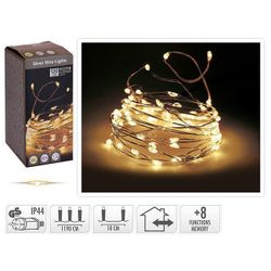 купить Гирлянда Promstore 45869 Огни новогодние Нить 120LED тепл-бел, 12m прозр каб, 8реж в Кишинёве 