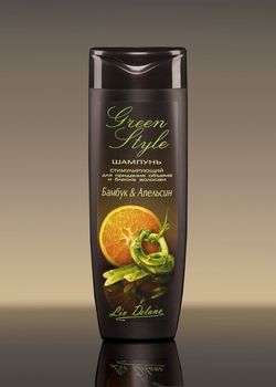 Стимулирующий шампунь «Бамбук&Апельсин» для придания объема и блеска волосам Greeen Style