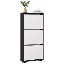 купить Полка для обуви Mobildor-Lux Leo Slim 100x16x125H cm Anthracite/White в Кишинёве 