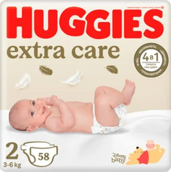 Huggies Extra Care Jumbo  2  (3-6 kg)  58 buc