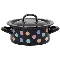 cumpără Cratiță Promstore 54144 Buline colorate 16cm, 1.5l, capac din metal în Chișinău 