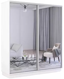 купить Шкаф Mobildor-Lux Fox uși glisante din oglinzi (180x60x220H cm) Alb в Кишинёве 