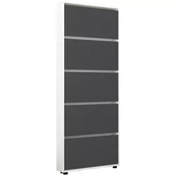 купить Полка для обуви Mobildor-Lux Leo Slim 60x16x203H cm White/Anthracite в Кишинёве 