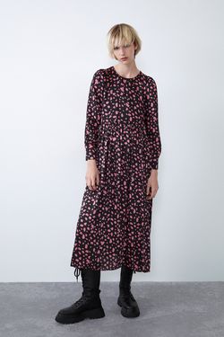 Платье ZARA Черный с принтом 8342/342/032