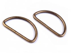 Inel metalic tip D, 38 mm, alamă antică