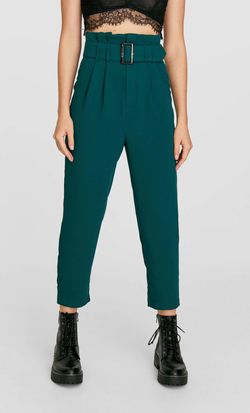Брюки Stradivarius Зеленый 1124642520