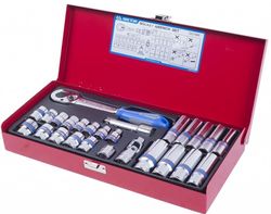 cumpără Set de unelte de mână King Tony 3527MR набор 3/8" торцевых головок, 6 гран., принадлежностей, 26 пр. în Chișinău 