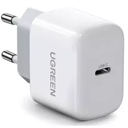 купить Зарядное устройство сетевое Ugreen 10220, Type-C PD3.0 20W EU CD241, White в Кишинёве 