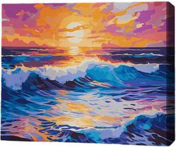 cumpără Tablou pe numere BrushMe MG0012FC 40х50cm (fără cutie) Apus peste ocean în Chișinău 