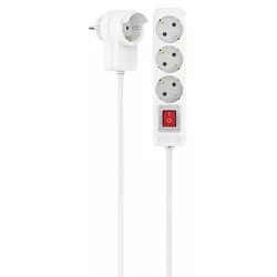 купить Удлинитель электрический Hama 223081 Power Strip, 3-Way, Switch, Additional Socket on Plug, 1.4 m, white в Кишинёве 