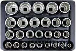 купить Набор головок, бит, насадок King Tony 9-4057MR набор 1/2" головок торцевых 12гр., от 8 до 36мм, 27 пр. в Кишинёве 