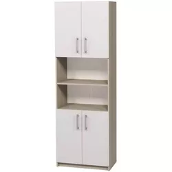 cumpără Dulap de birou Tisam Dulap semi-închis cu patru uși, 702x405x2119 mm, Fag Artizanal/Gri Deschis (7712) în Chișinău 