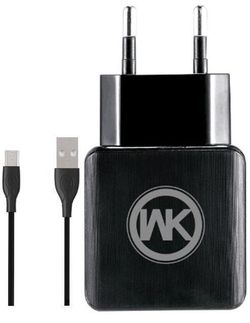 купить Зарядное устройство сетевое WK Design WP-U11 Blanc Charger Micro Black в Кишинёве