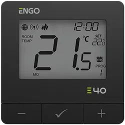 cumpără Termostat de cameră ENGO Controls E40-BATB prin internet ZigBee/Wireless cu baterie, programabil, black în Chișinău 