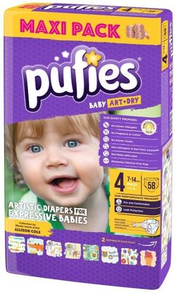 Pufies подгузники Baby ArtDry 4, 7-14 кг. 58 шт