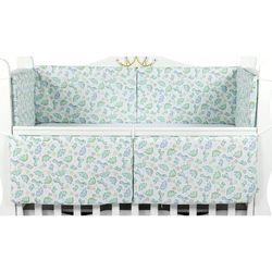 cumpără Protecție laterală pentru pătuț PernaMea Baby Dinno Turcoaz 120x60cm (PM.101755/7) în Chișinău 