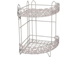 Полка угловая 2 яруса 25X25X35.5cm фигурный бортик, металл