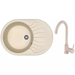 купить Мойка кухонная со смесителем Dr.Gans Berta 760 + SanDonna F 7073 bej в Кишинёве 