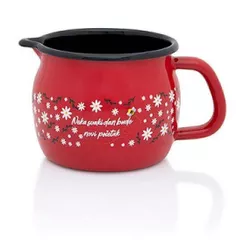 купить Посуда для напитков Promstore 57039 Ulcior emailat Red D10cm, 0.85L, rosu в Кишинёве 