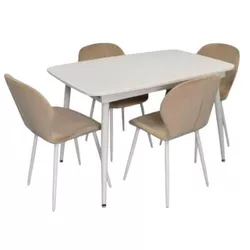 купить Комплект стол и стулья Evelin di Costacurta стол DT-532R Wh + 4 стула YTC-064Wh UF910-01 (Light beige) в Кишинёве 
