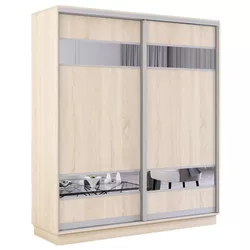 купить Шкаф Mobildor-Lux Fox uși glisante din PAL cu elemente din oglindă (170x60x230H cm) Sonoma в Кишинёве 