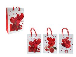 Пакет подарочный "Сердца и розы" 17.5X24X8сm
