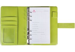Agenda Organiser (190x130) Cafeniu + Verde, cu inele