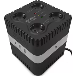 купить Стабилизатор напряжения Sven VR-F1200U, 330W, Black в Кишинёве 