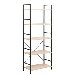 купить Офисный стеллаж Deco Columbus 5 nivele 63x30x158H Oak/Black в Кишинёве 