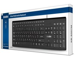 Keyboard SVEN KB-S307M, Multimedia, Power off key , Chocolate layout, Black, USB
