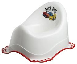 купить Детский горшок Bisk 07769 Oala p/u copii cu cauciuc antiderapant, alb (desen masini) в Кишинёве 