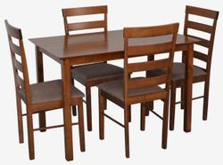 купить Комплект стол и стулья Evelin di Costacurta стол Gloria Burnish Oak + 4 стула Gloria Burnish Oak/Ekea12 Dark Brown в Кишинёве 