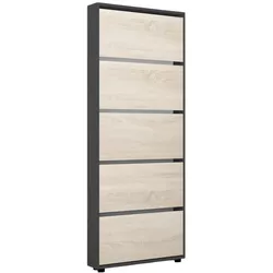 купить Полка для обуви Mobildor-Lux Leo Slim 70x16x203H cm Anthracite/Sonoma в Кишинёве 