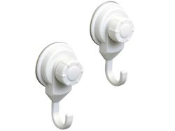 Carlige pe ventuza 2buc, White, plastic