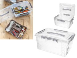 Container Econova Grand box 15l, 39X29X18cm, cu lacate, gri