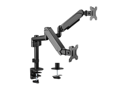 Table/desk 2-display mounting arm Gembird (rotate,tilt,swivel),17”-32”,up to 9 kg,VESA:75x75,100x100
