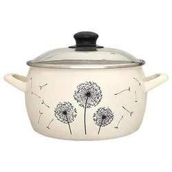 cumpără Cratiță Metalac 51732 emailata Papadie 22cm, 5.7l, capac din sticla în Chișinău 