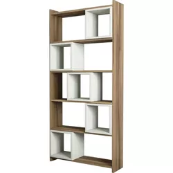 cumpără Raft de birou Trendy Cutie, Nuc, Crema 80x170x22cm, raft de carti în Chișinău 