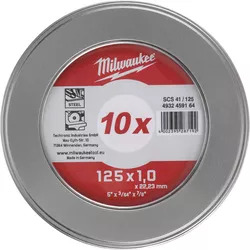 cumpără Disc de șlefuire Milwaukee 4932459164 Set discuri abrazive pentru debitat metal 125x1.0x22.22 (10buc) în Chișinău 