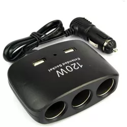 купить Разветвитель для прикуривателя Olesson NO.1511 черный Y15-187, тройник в Кишинёве 