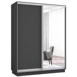 купить Шкаф Mobildor-Lux Раздвижные двери Fox из зеркала и ДСП (160x60x220H см) Антрацит в Кишинёве 