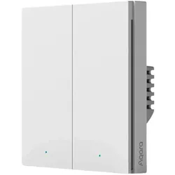 купить Выключатель электрический Aqara H1 PRO - 2 клавиши (c нулём) квадратный подрозетник, белый (QBKG31LM) в Кишинёве 