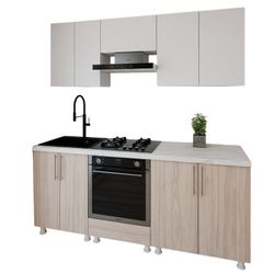 cumpără Mobilă pentru bucatarie Smartex (30093) K3 200сm Alb+Stejar Deschis în Chișinău 