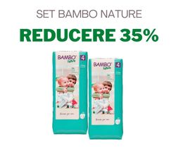 SET 2 BUC Scutece Bambo Nature 4  (7-14 kg), 48 buc