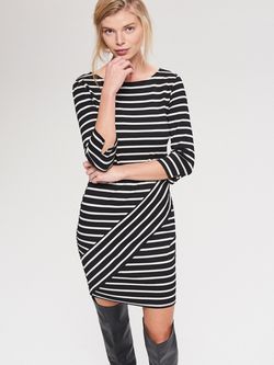 Платье RESERVED Черный в полоску vf755-99x