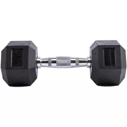 купить Гантель LivePro 49883 Gantera Hex Rubber Dumbbell 2x27.5kg, LP8005/27.5/BK в Кишинёве 