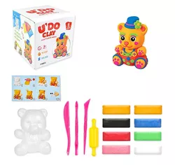 cumpără Set de creație Strateg 57328 U'DO Clay, Ursulet (8buc x 15g) în Chișinău 
