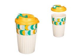 Стакан Phibo 450ml с клапаном "Геометрия", оранжевый