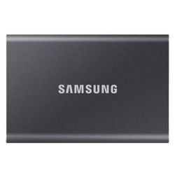 2.0TB (USB3.2/Type-C) Samsung Portable SSD T7 , Grey (85x57x8mm, 58g, R/W:1050/1000MB/s)